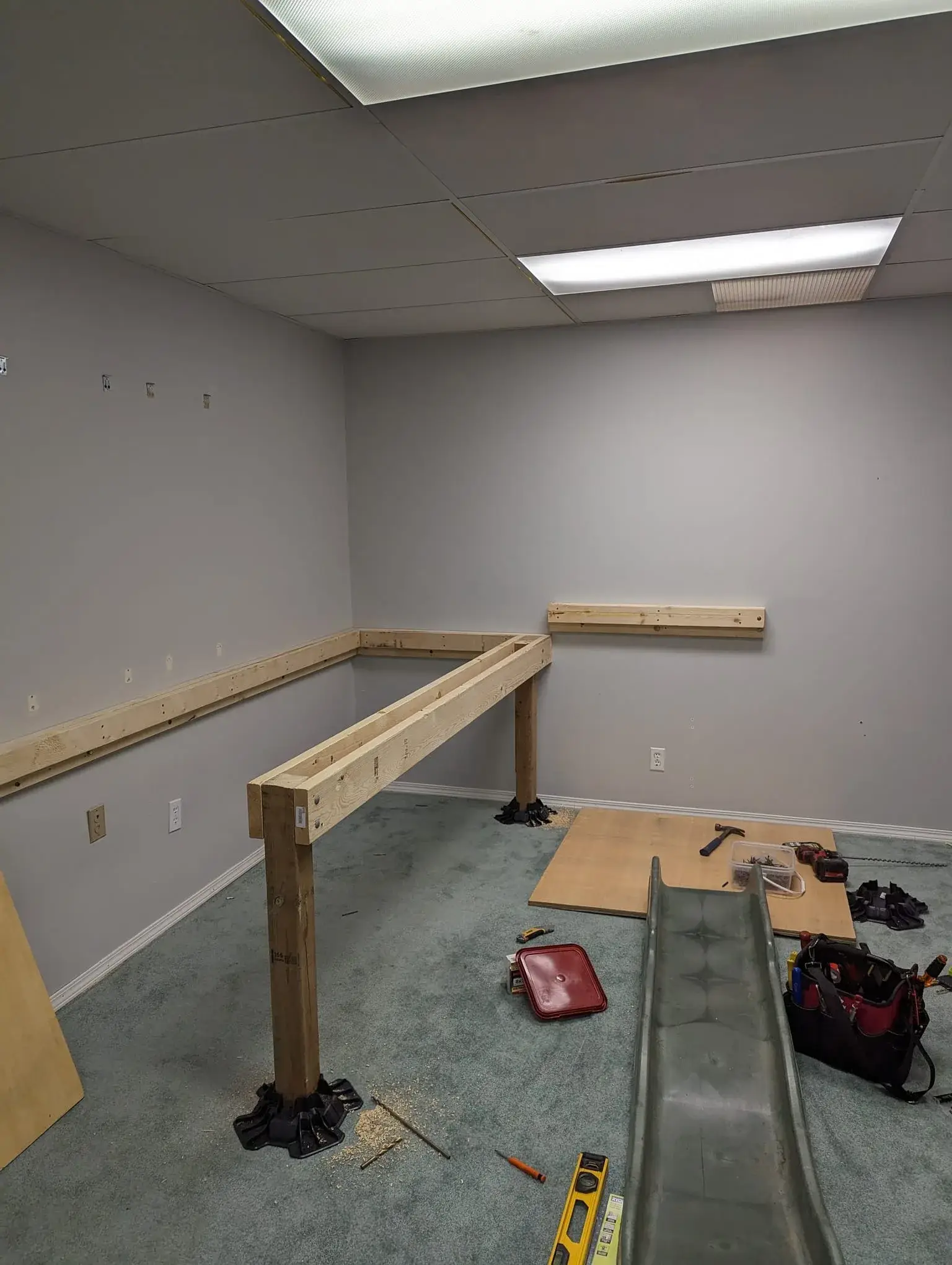 Initial base framing and scaffolding