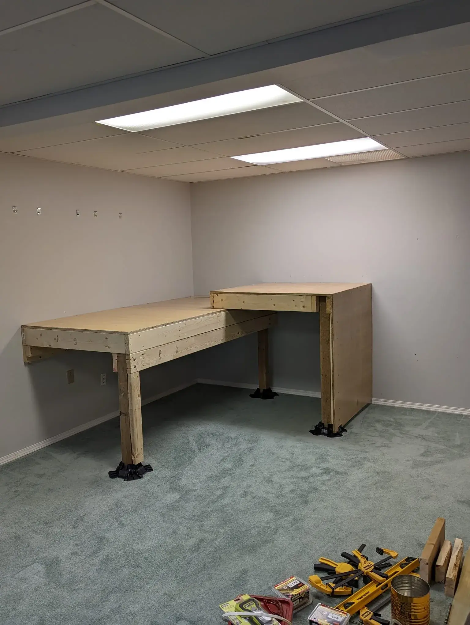 Flooring partially installed