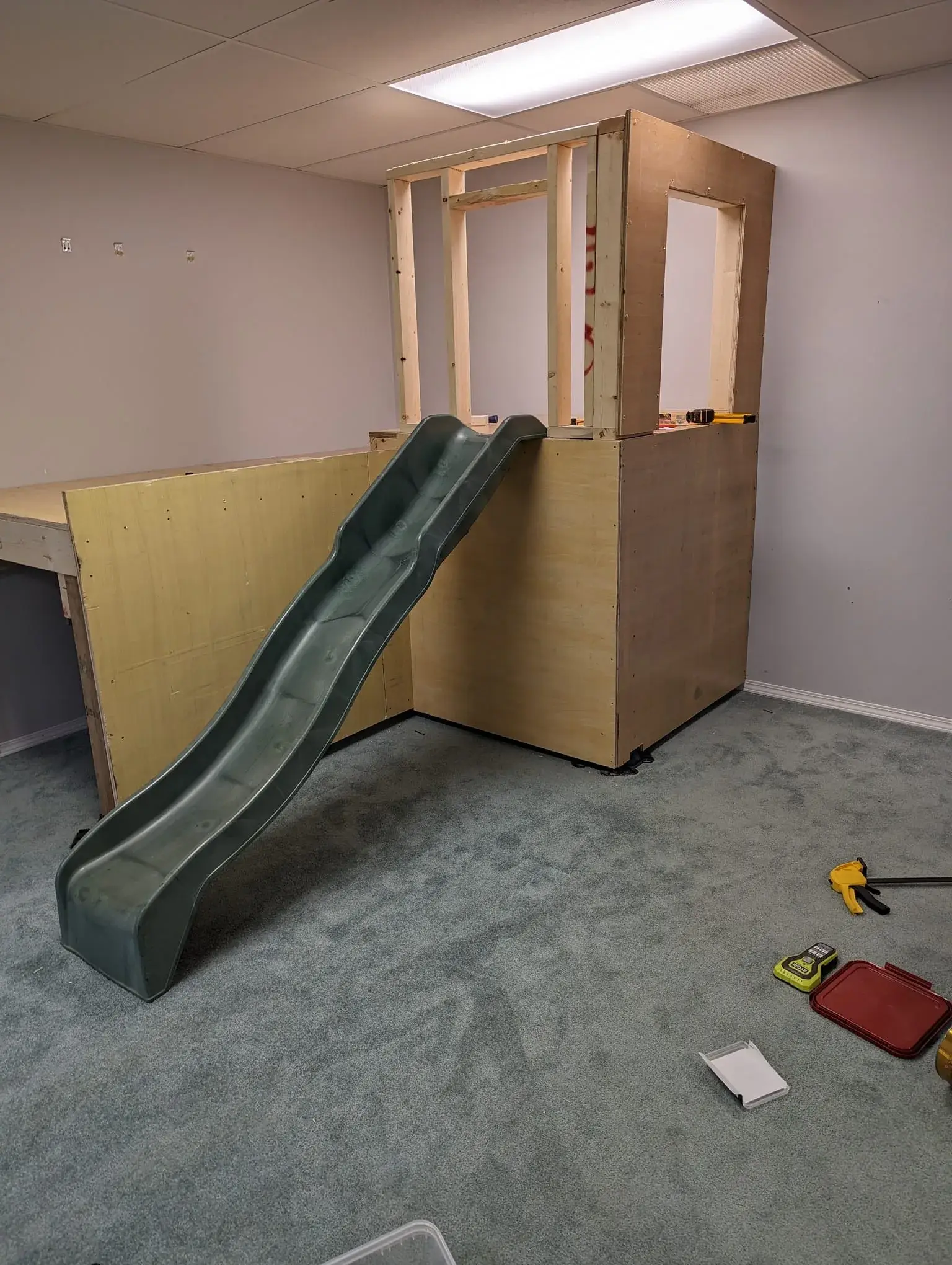 Framing the play space walls