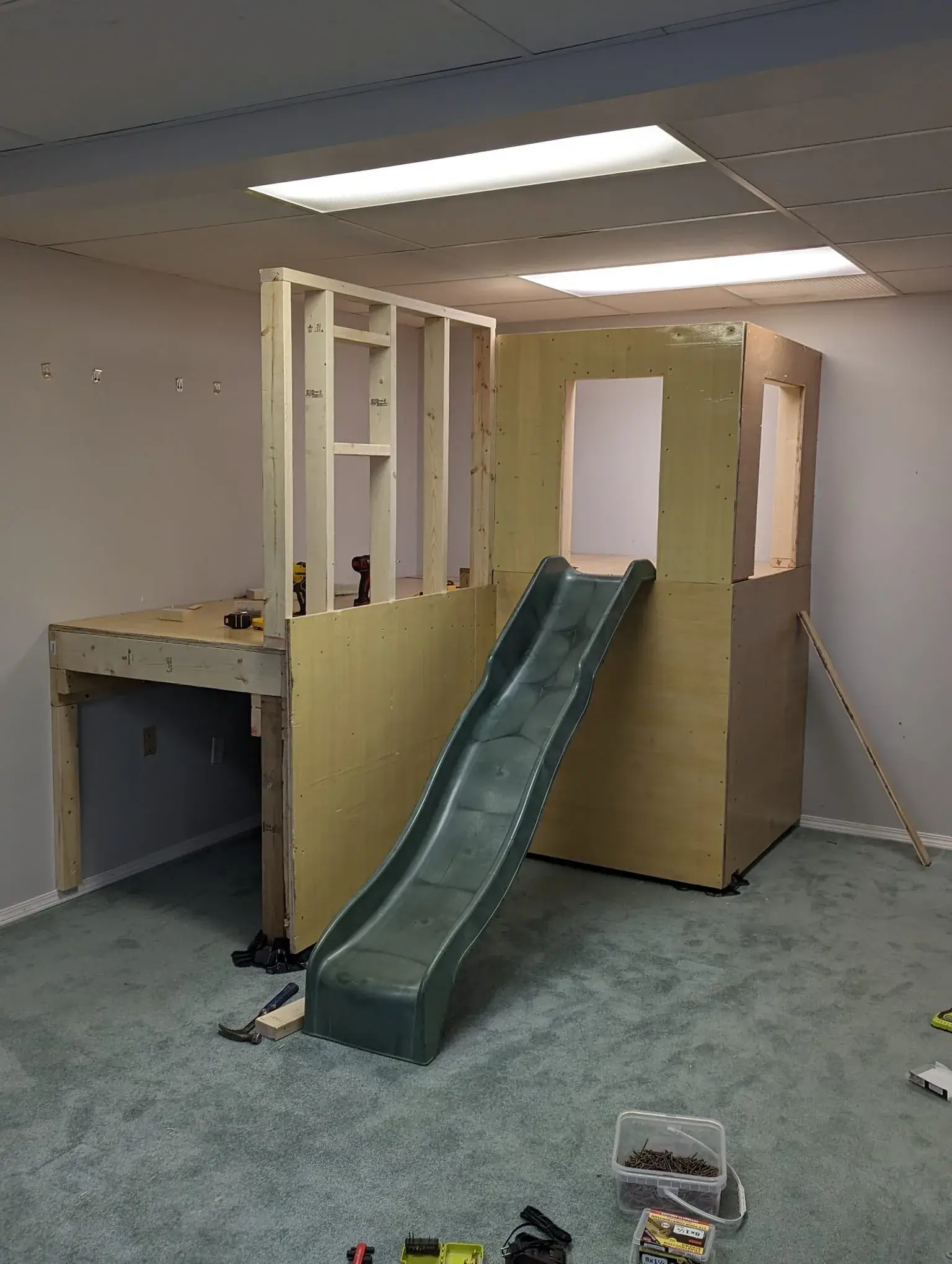 Walls taking shape around the structure