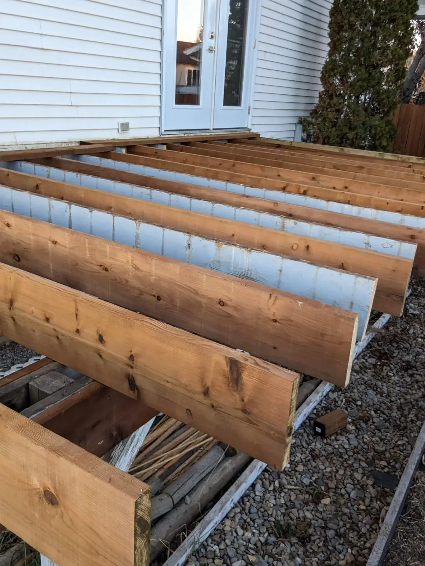 Deck joist installation over the beam line