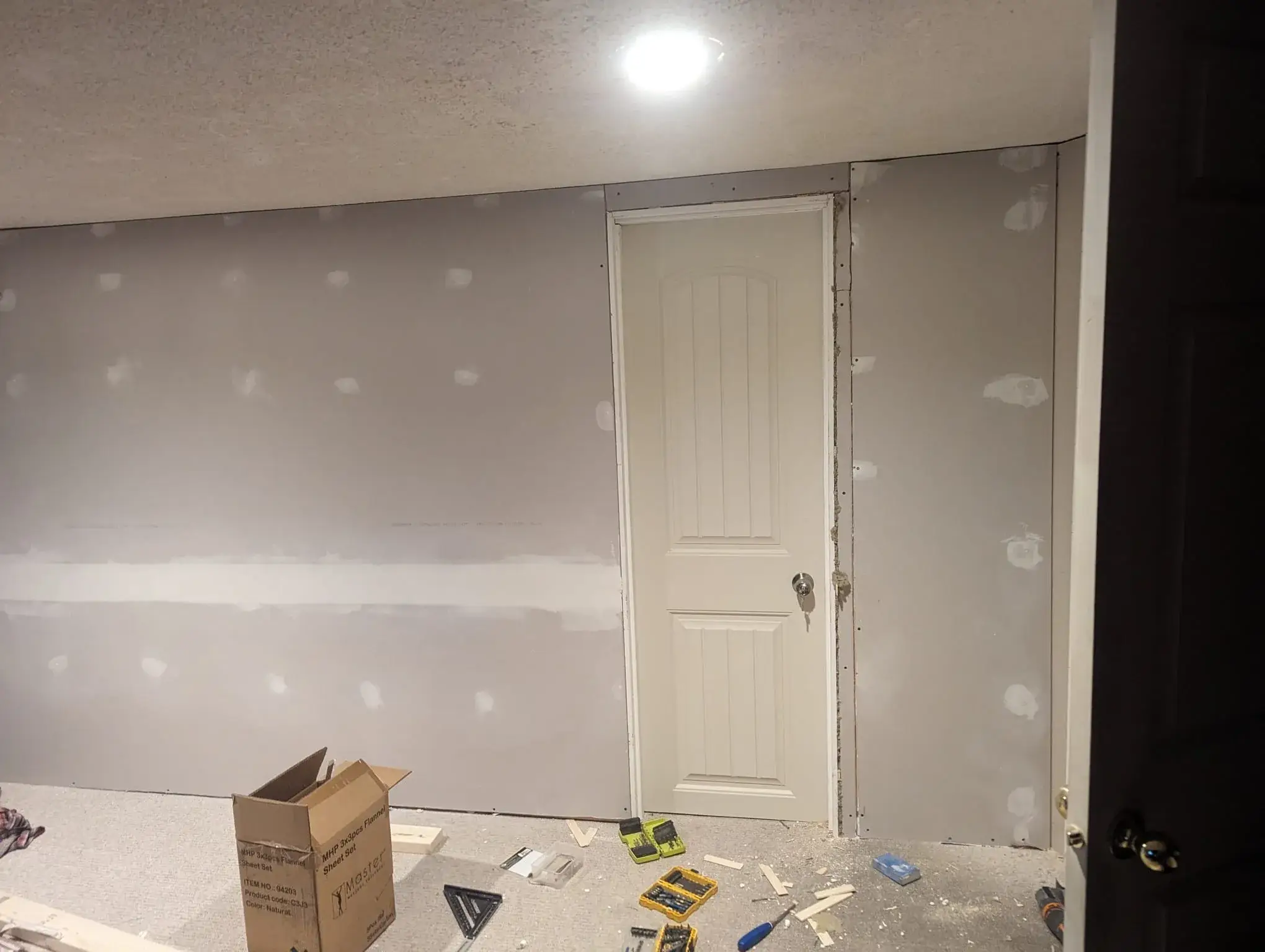 Interior drywall and door installation