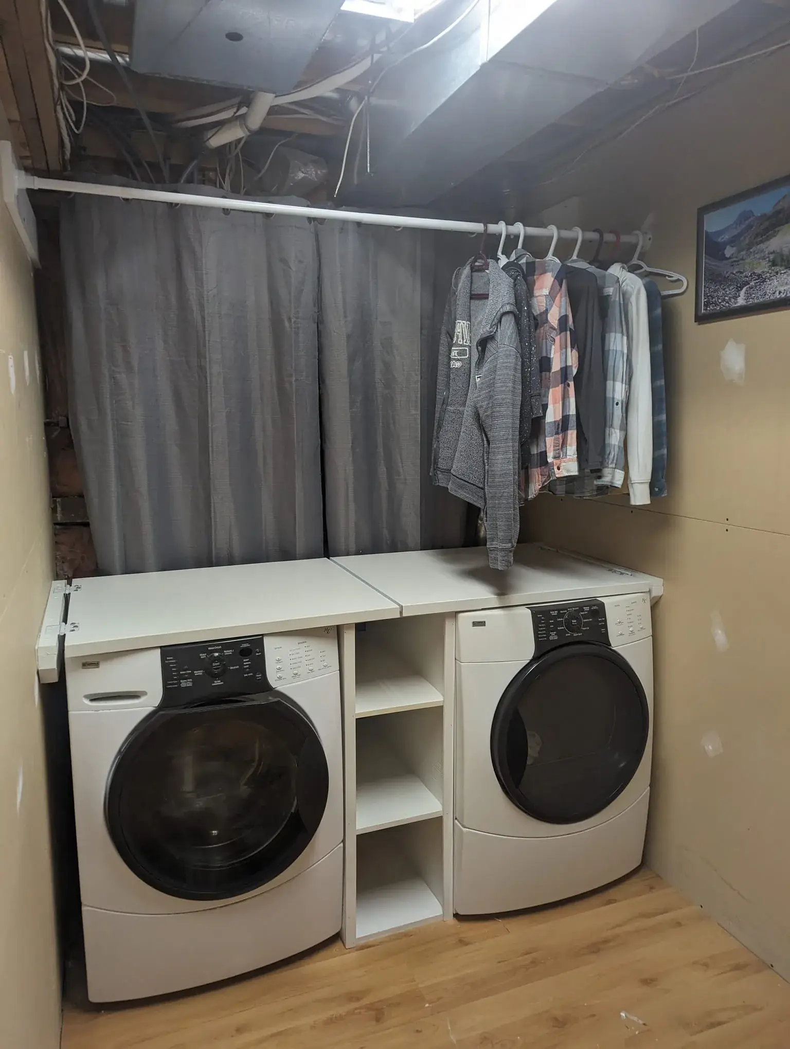 Laundry room shelving installed
