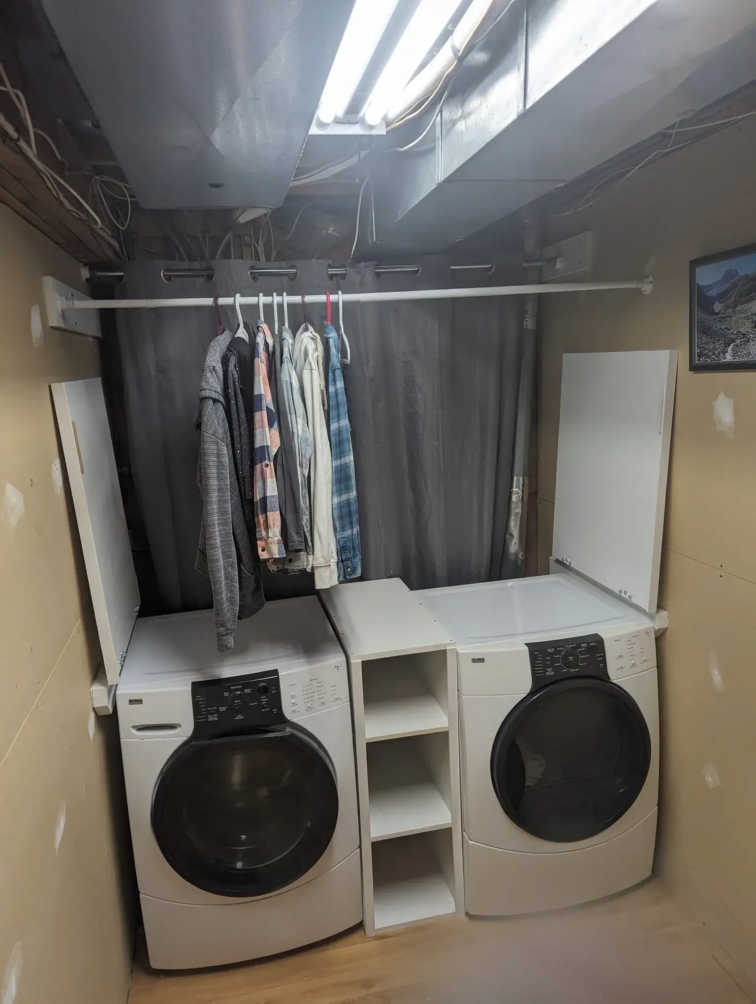 Counter over the washer and dryer